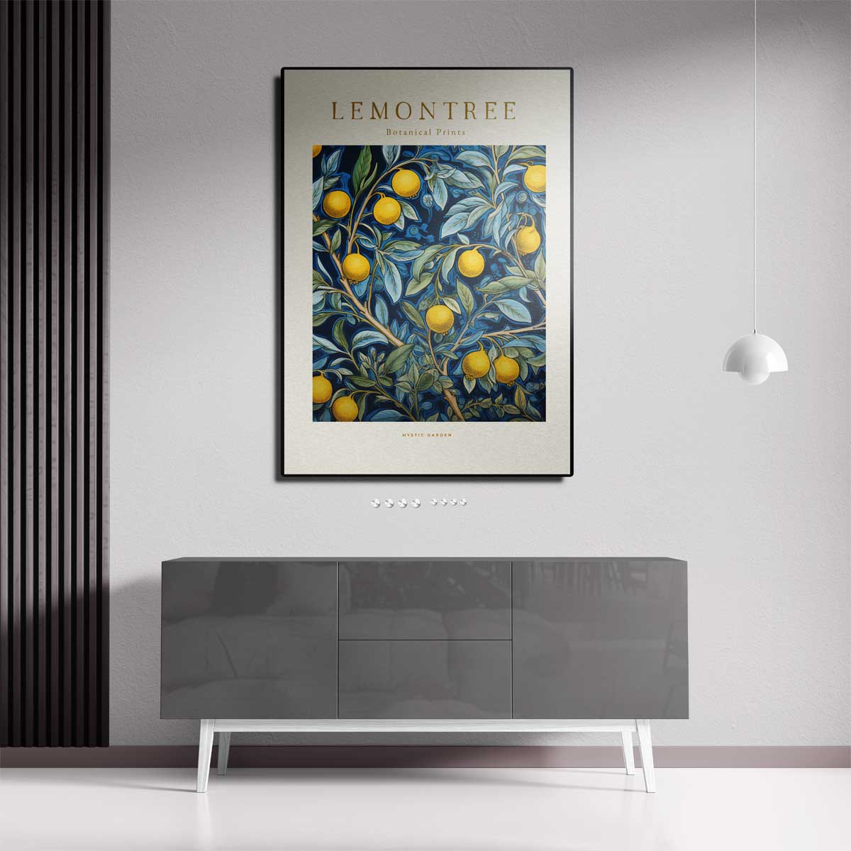 Botanische Citroenprint Kunstwerk-canvas-dibond-plexiglas-wanddecoratie-WallArtistic
