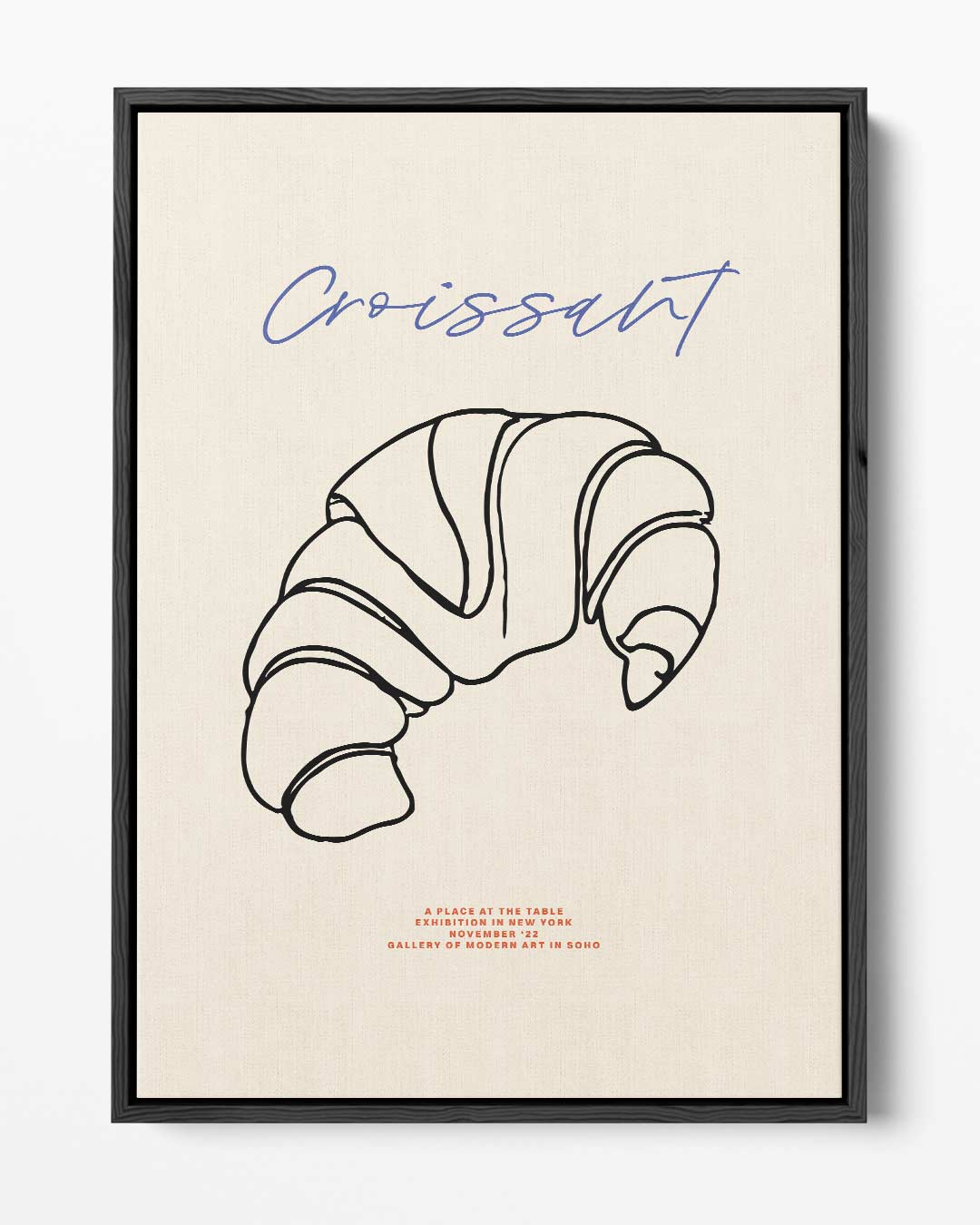 Croissant Line Art Kunstwerk-canvas-dibond-plexiglas-wanddecoratie-WallArtistic