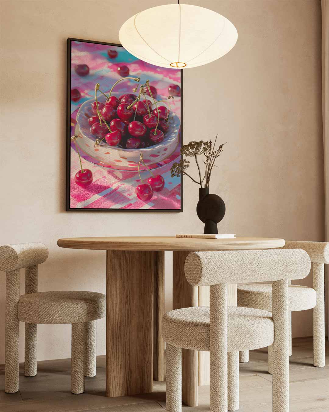 Verrukkelijke Kersen in Stilleven Kunstwerk-canvas-dibond-plexiglas-wanddecoratie-WallArtistic