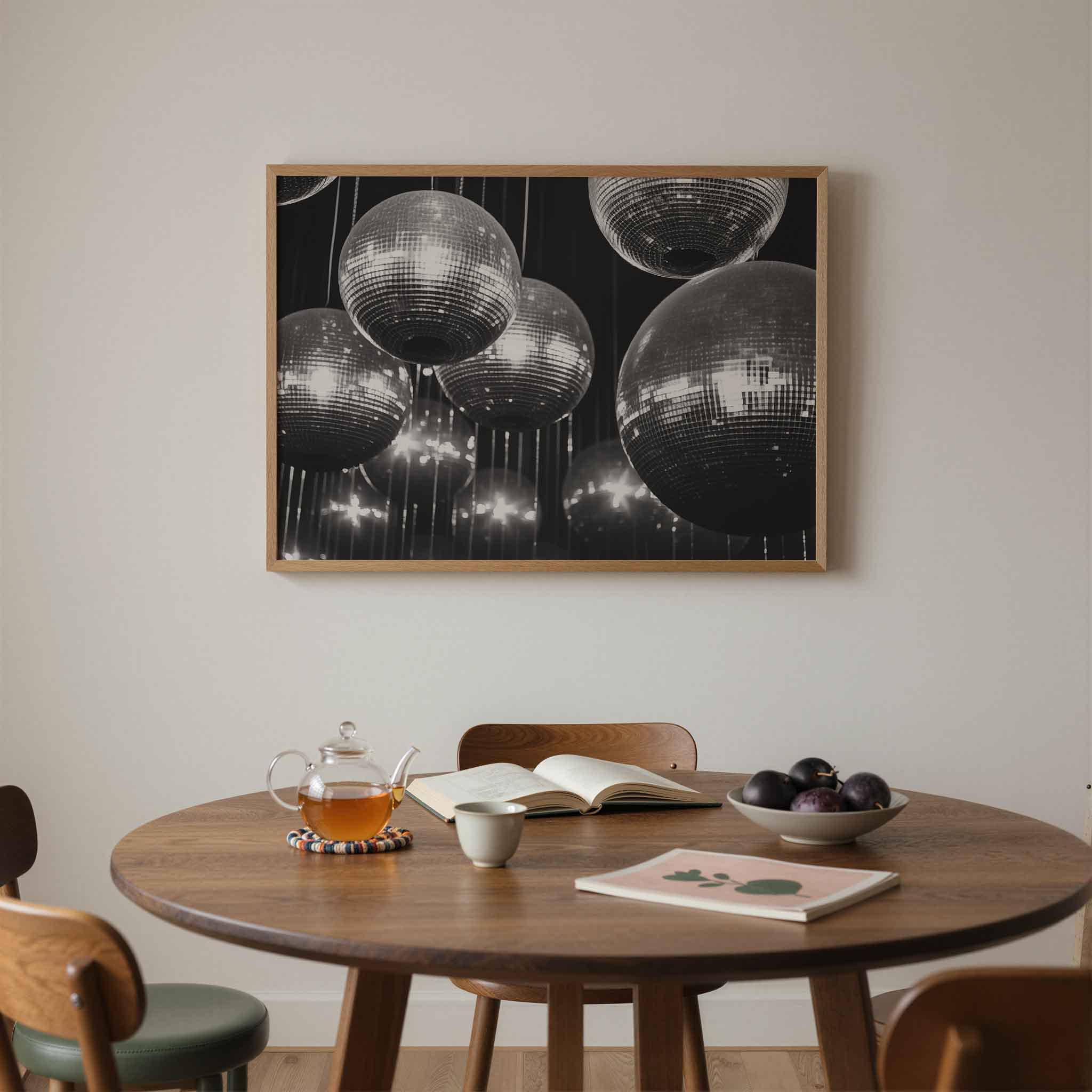 Glinsterende discoballen Poster