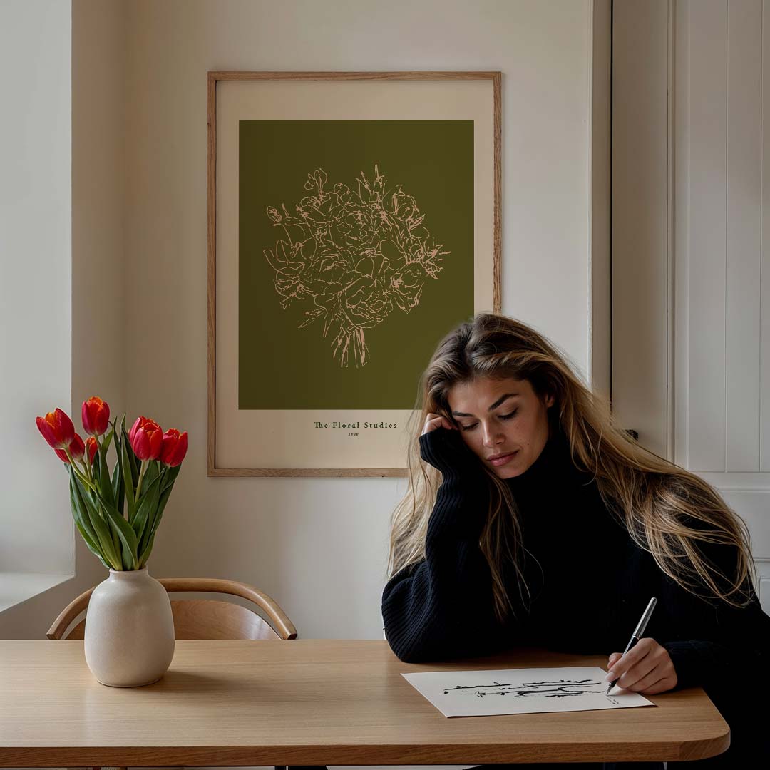 Botanische Bloemenstudie Poster-WallArtistic