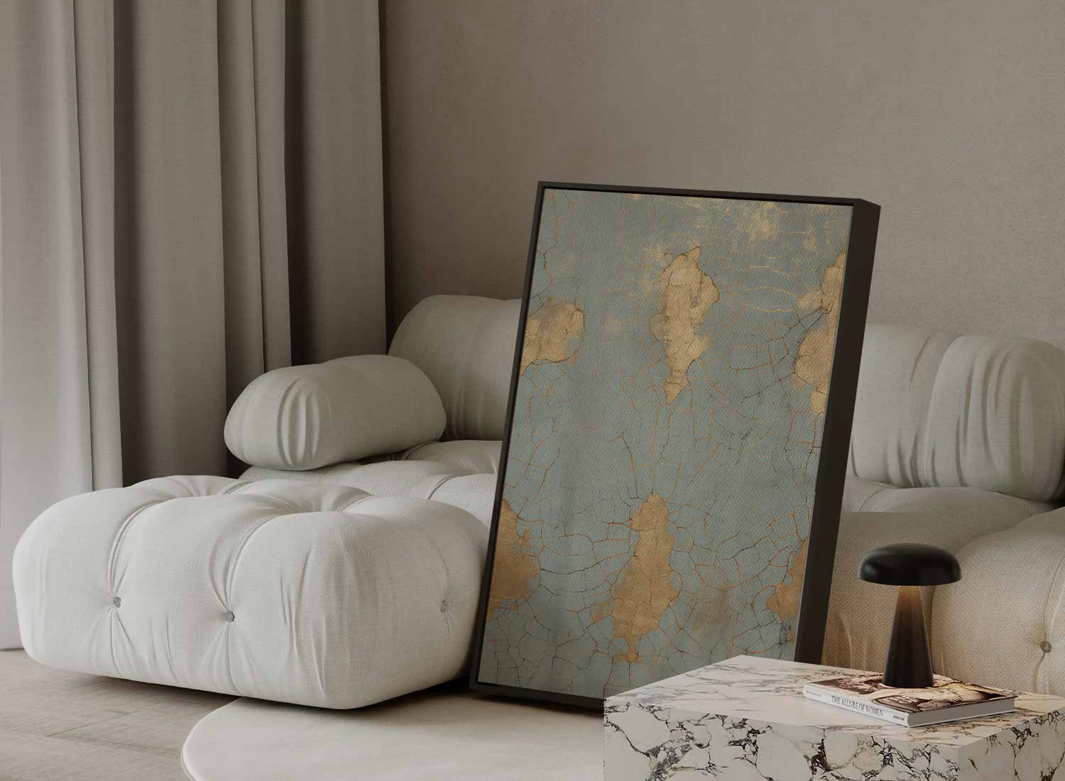 Blauwe Goudbreuk Kunstwerk-canvas-dibond-plexiglas-wanddecoratie-WallArtistic