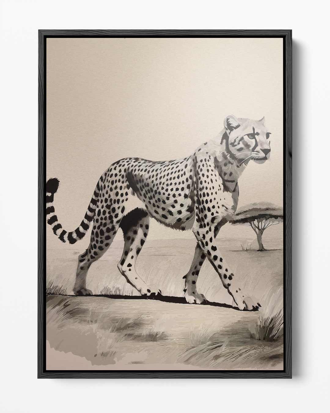 Anmutiger Gepard auf der Savanne (Kunstwerk)