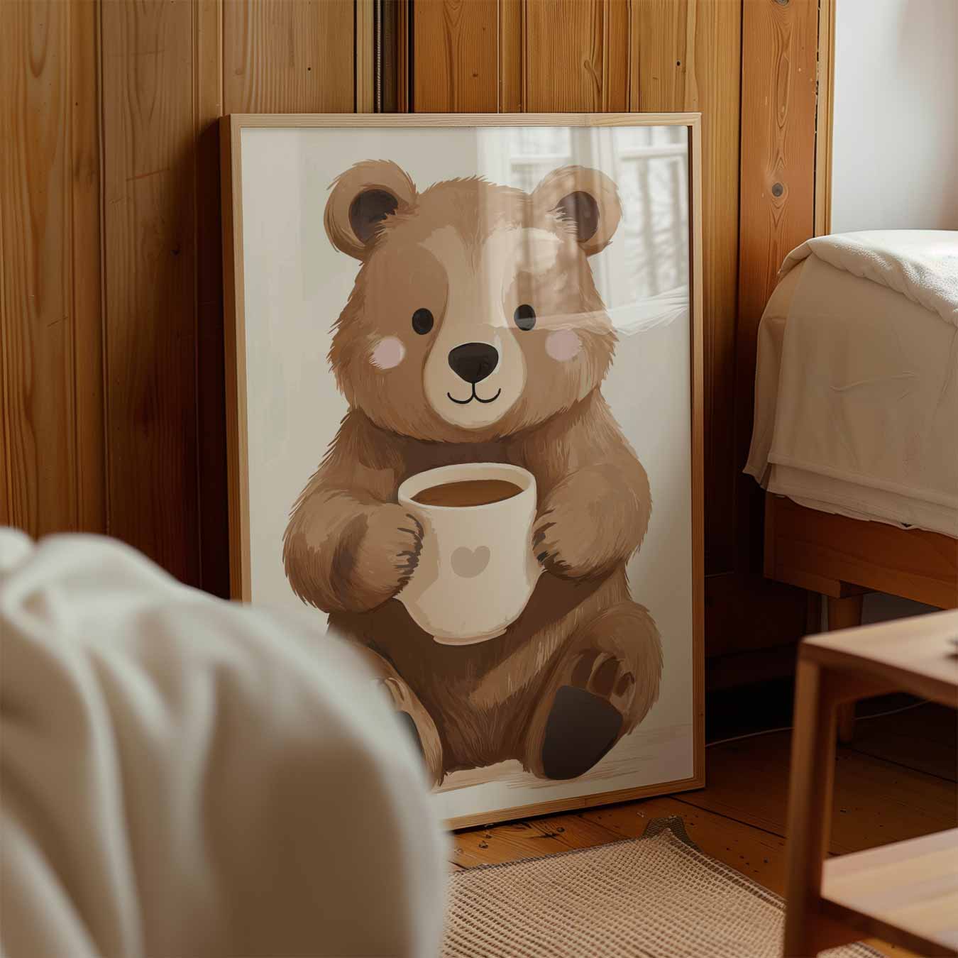 Schattige Berenposter met Koffie Poster