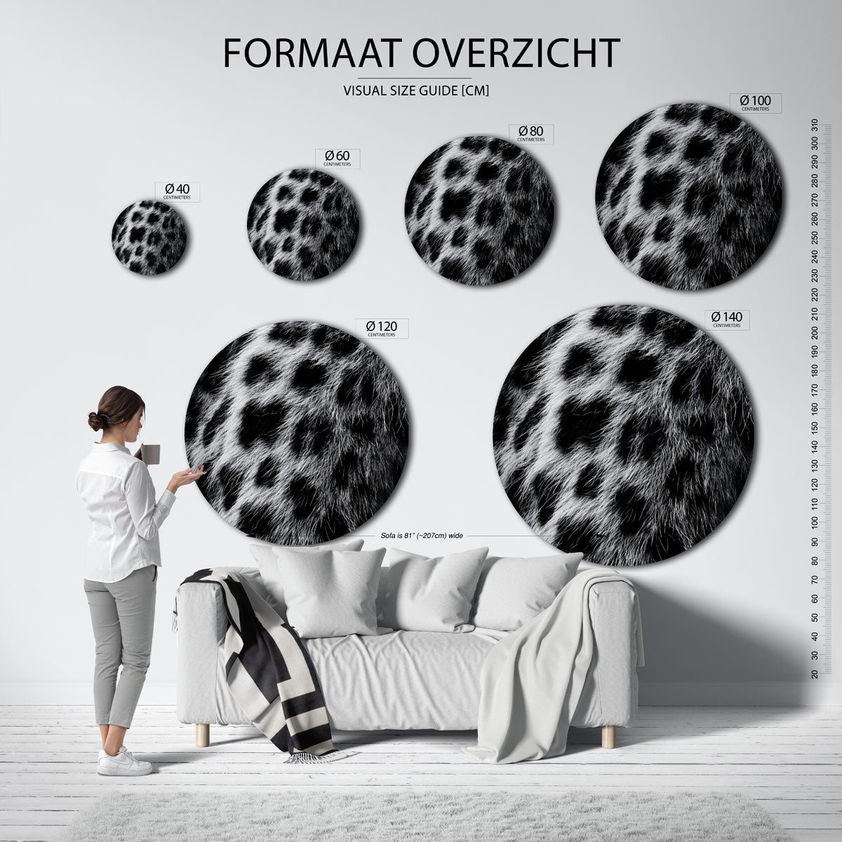 Dierenprint Muurcirkel