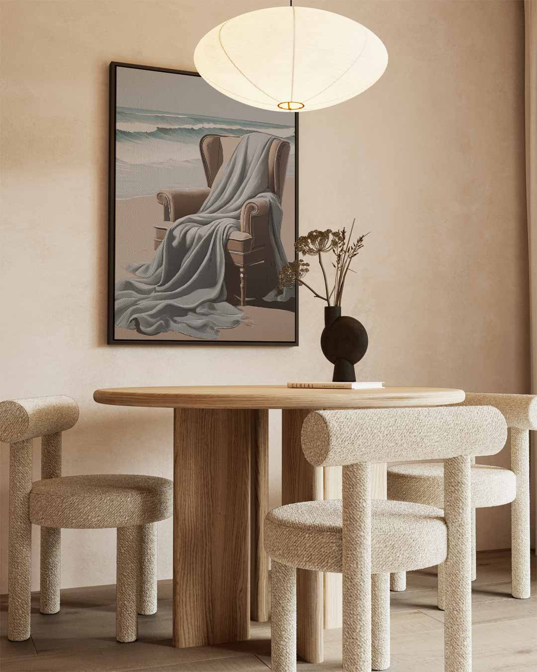 Strandstoel met Zilte Bries Kunstwerk-canvas-dibond-plexiglas-wanddecoratie-WallArtistic