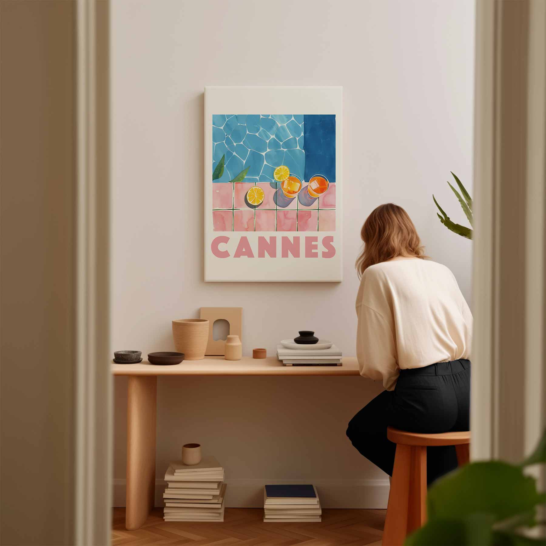 Zonnige Dagen in Cannes Kunstwerk-canvas-dibond-plexiglas-wanddecoratie-WallArtistic