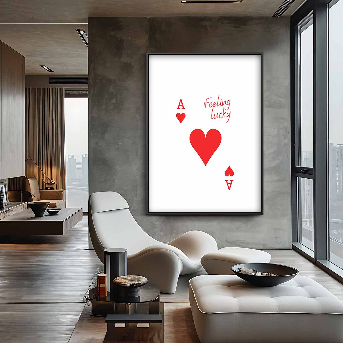 Feeling Lucky Kaartkunst Kunstwerk-canvas-dibond-plexiglas-wanddecoratie-WallArtistic
