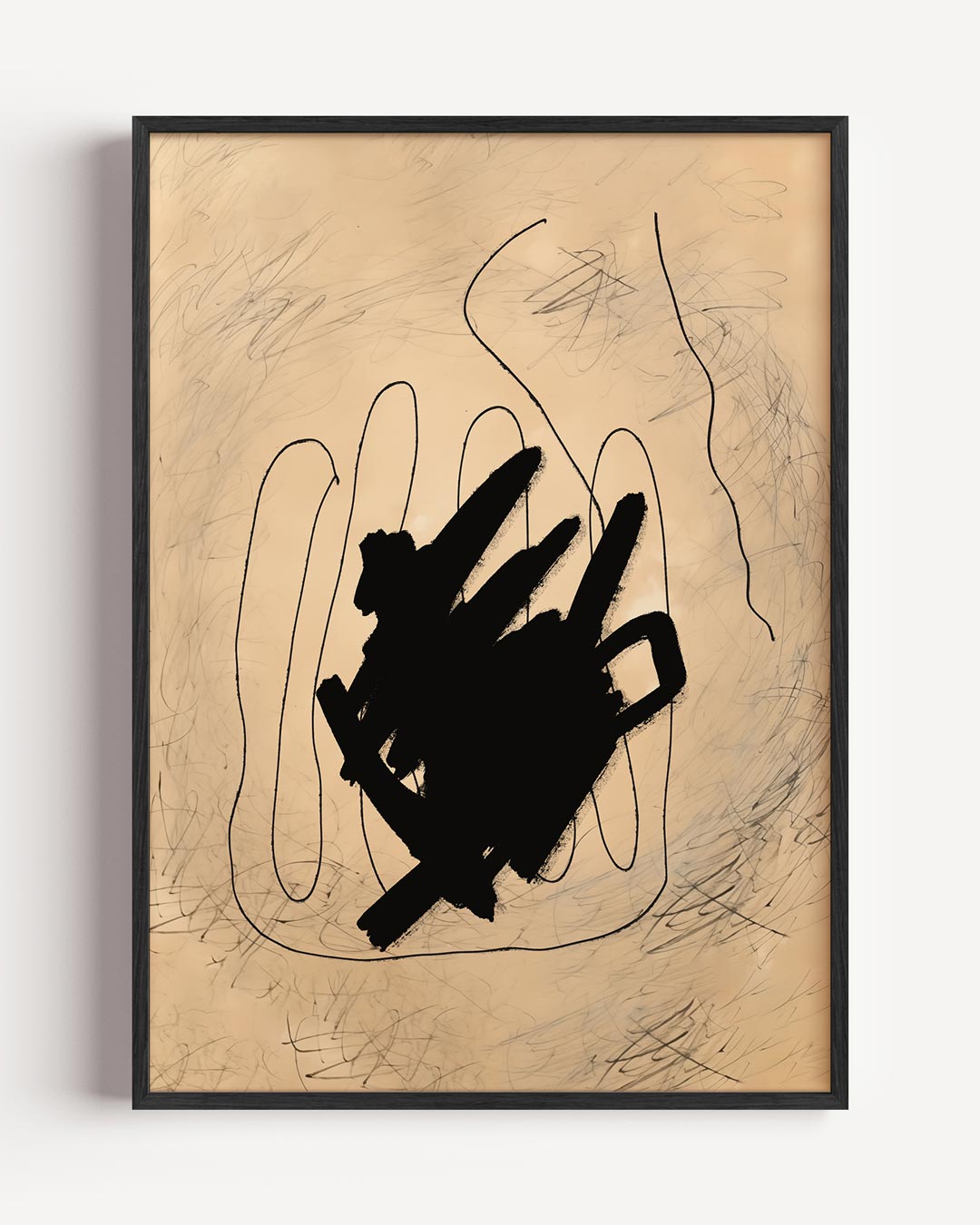 Abstracte Kunstposter met Zwarte Accenten Poster-WallArtistic