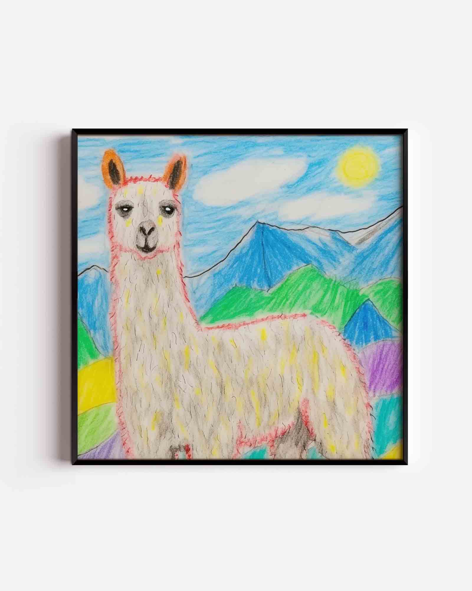 Lama in berglandschap Poster