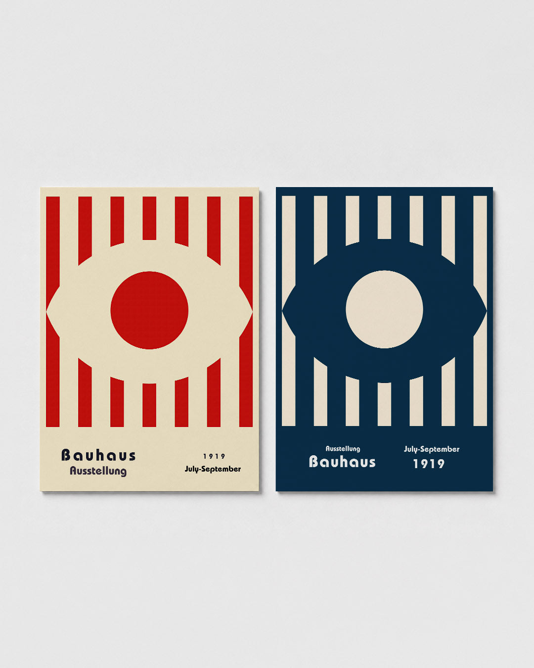 Rode cirkel en strepen Posterset