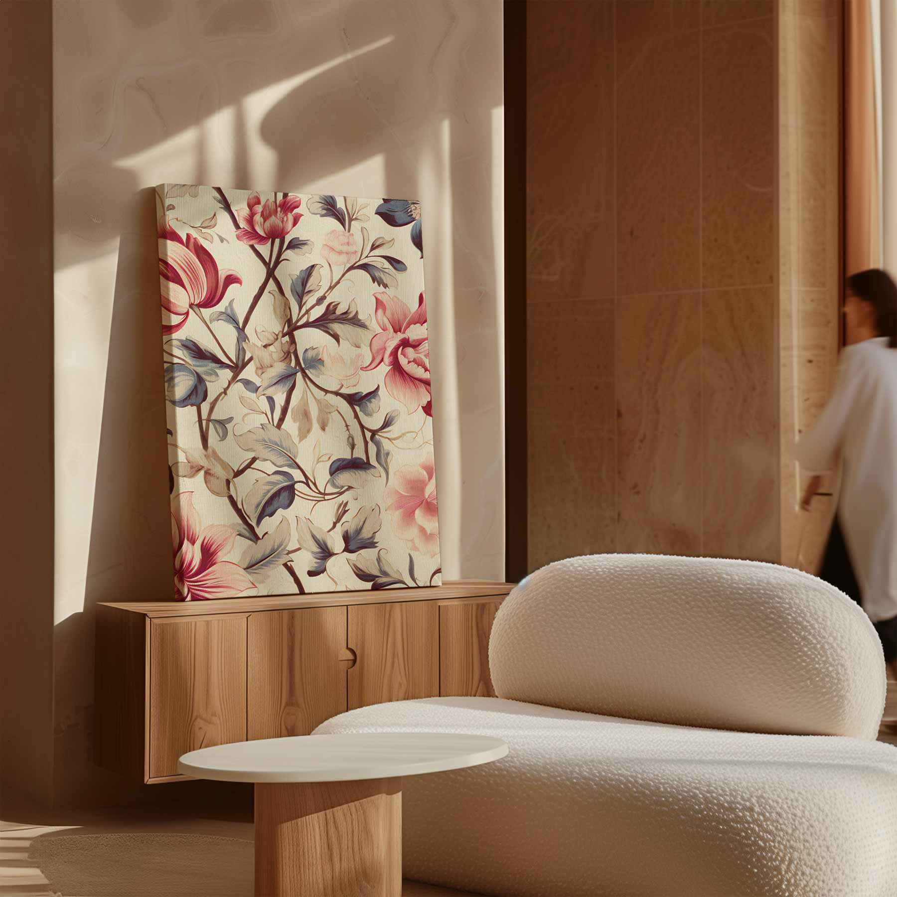 Romantisch Bloemenpatroon Kunstwerk-canvas-dibond-plexiglas-wanddecoratie-WallArtistic