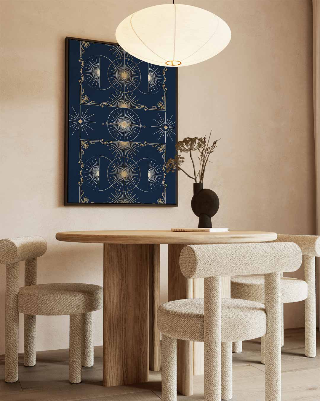 Stralende Zonnestralen in Geometrie Kunstwerk-canvas-dibond-plexiglas-wanddecoratie-WallArtistic
