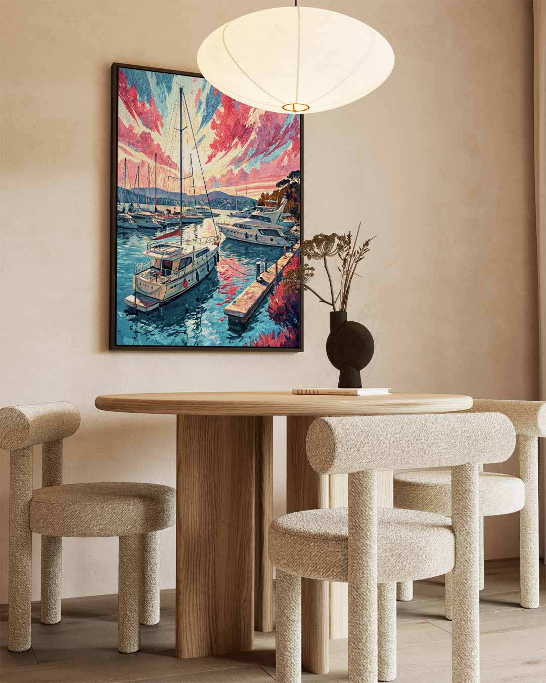 Magische Havenscène bij Zonsondergang Kunstwerk-canvas-dibond-plexiglas-wanddecoratie-WallArtistic