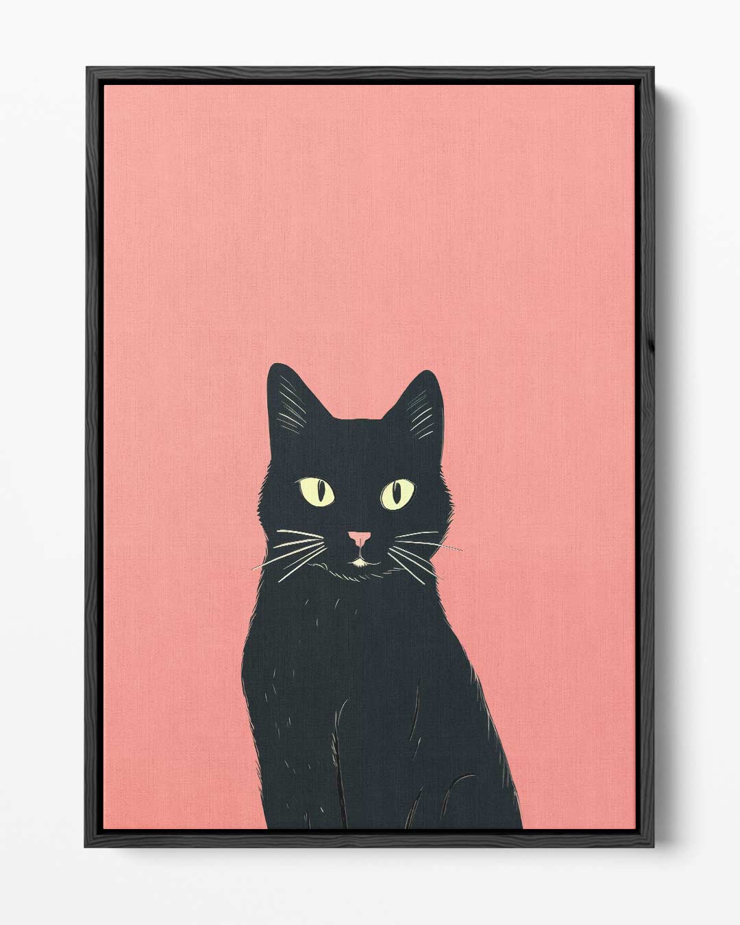 Mystieke Zwarte Kat Illustratie Kunstwerk-canvas-dibond-plexiglas-wanddecoratie-WallArtistic
