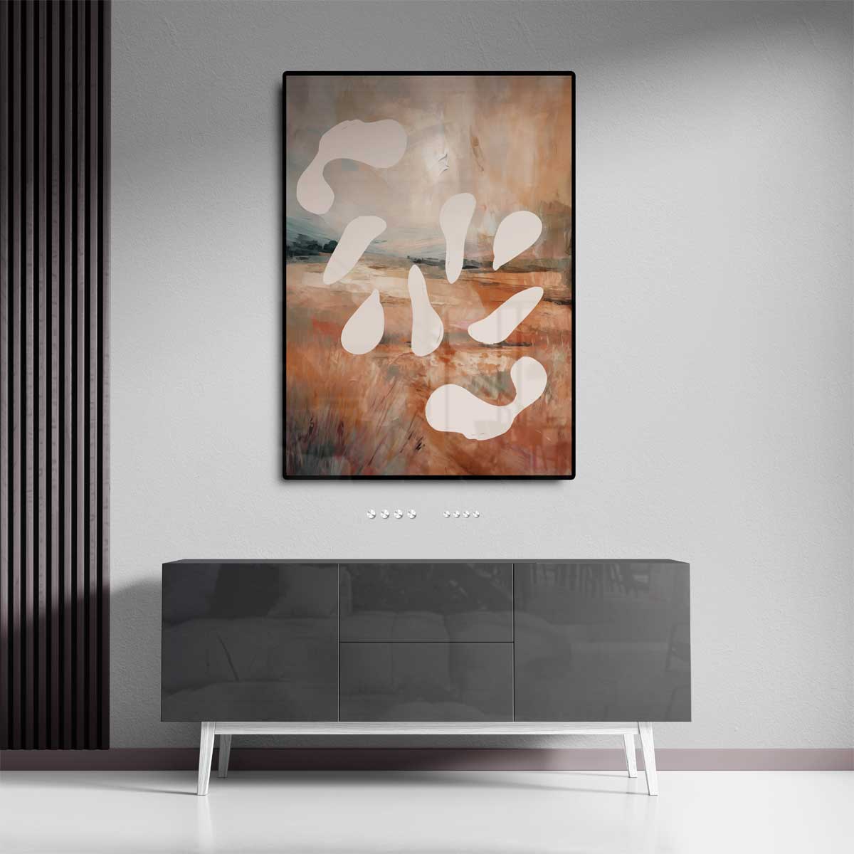Abstract Landschap met Vormen Kunstwerk-canvas-dibond-plexiglas-wanddecoratie-WallArtistic