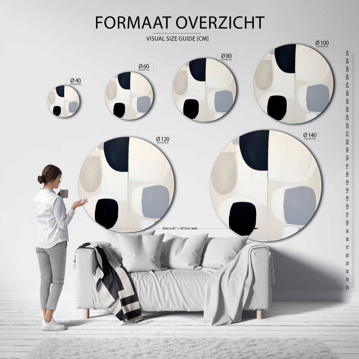 Abstracte vormen Muurcirkel