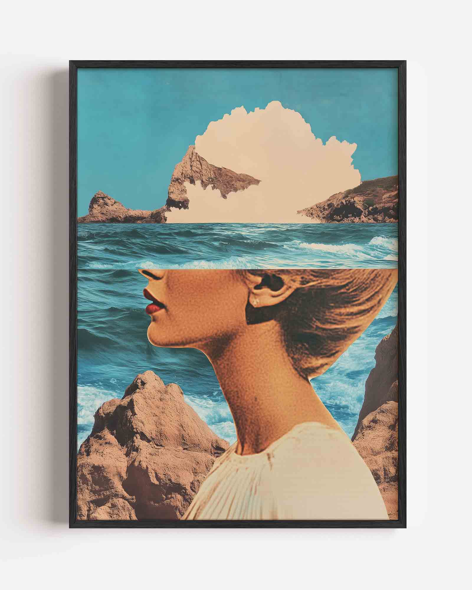 Vrouwenportret en zee Poster