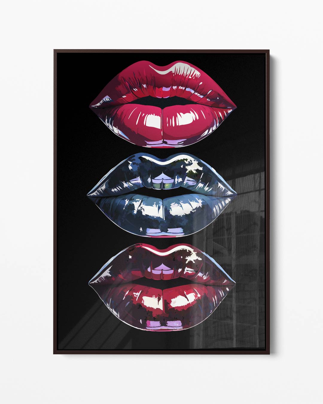 Kleurrijke Lippenkunst Kunstwerk-canvas-dibond-plexiglas-wanddecoratie-WallArtistic