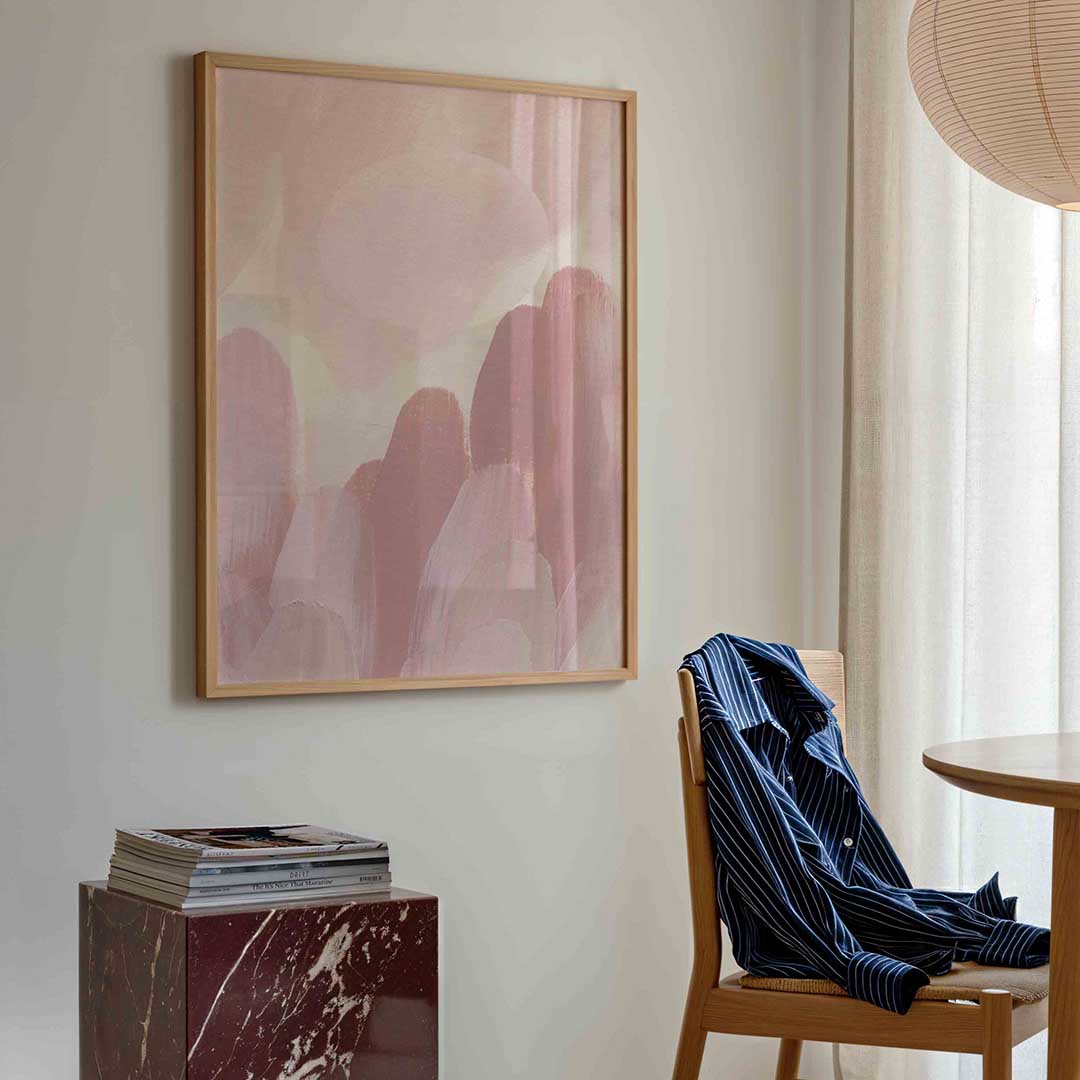 Roze penseelstreken Poster