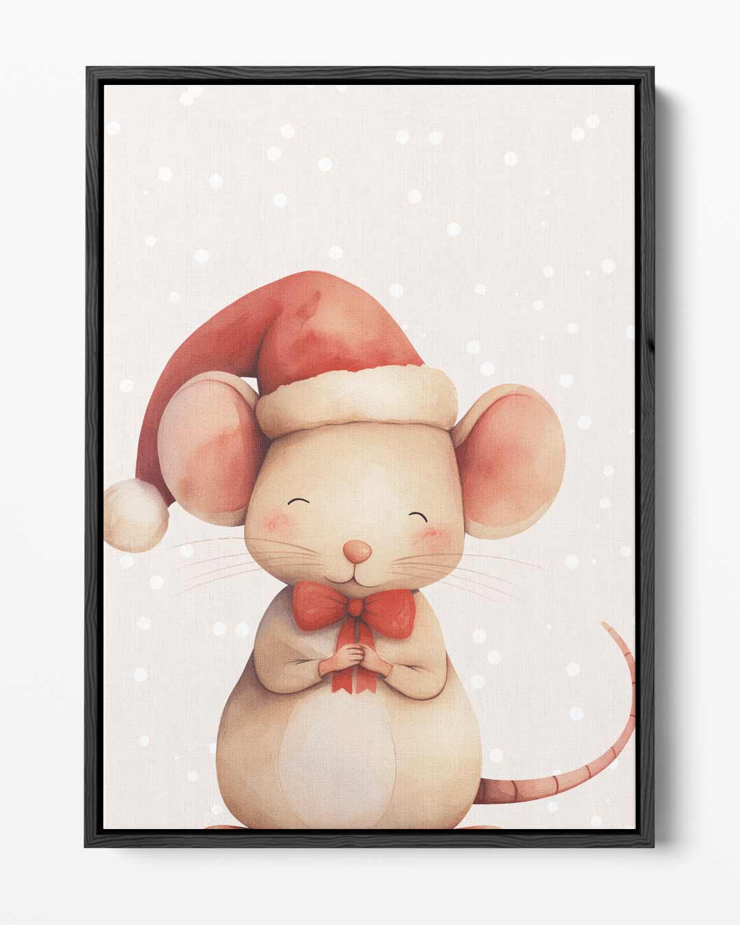 Kerstmis Muisje Illustratie Kunstwerk-canvas-dibond-plexiglas-wanddecoratie-WallArtistic