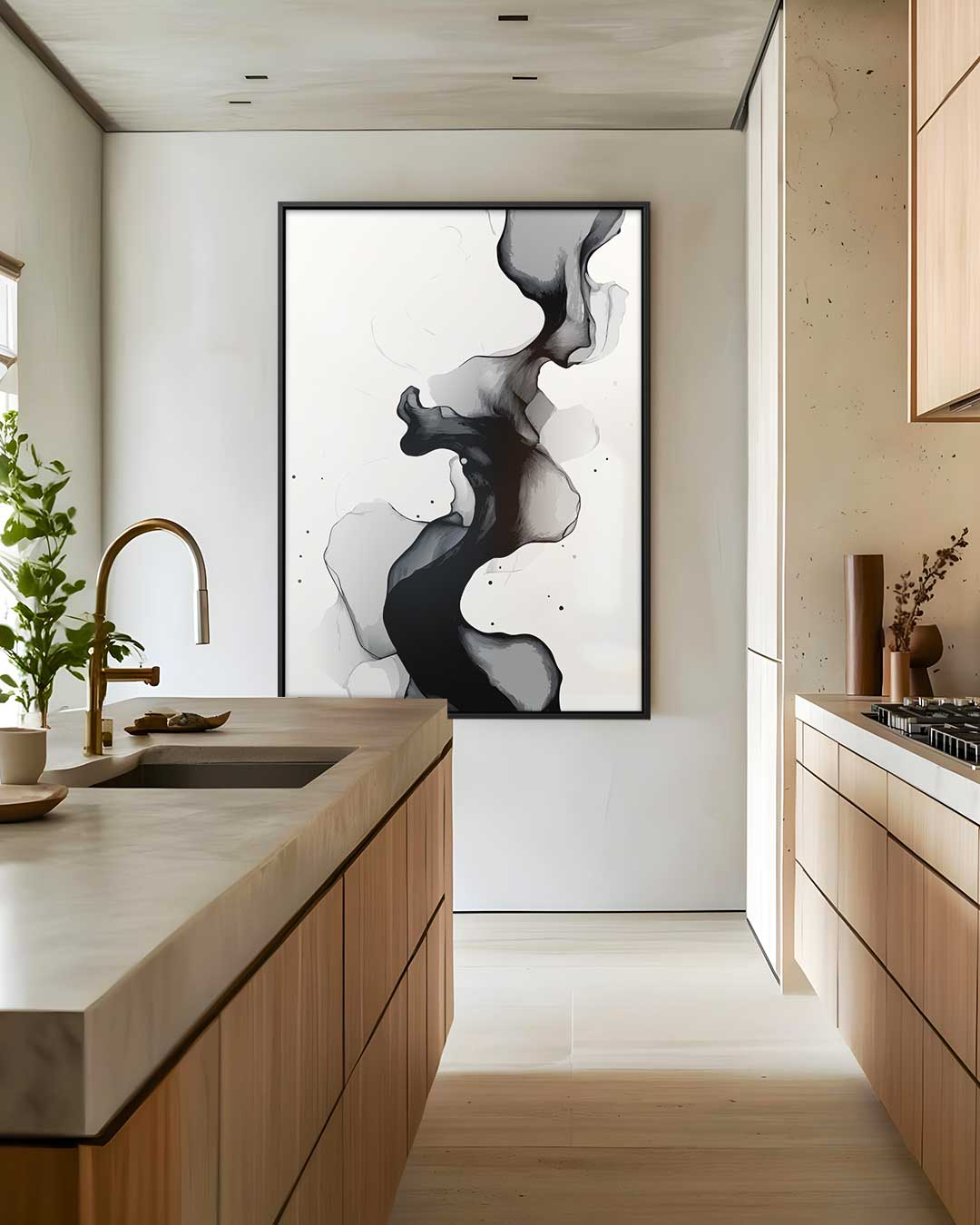 Golvend Grijs Kunstwerk-canvas-dibond-plexiglas-wanddecoratie-WallArtistic