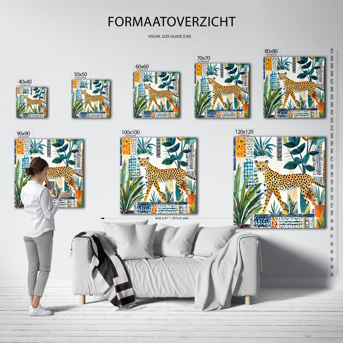 Luipaard en planten Poster