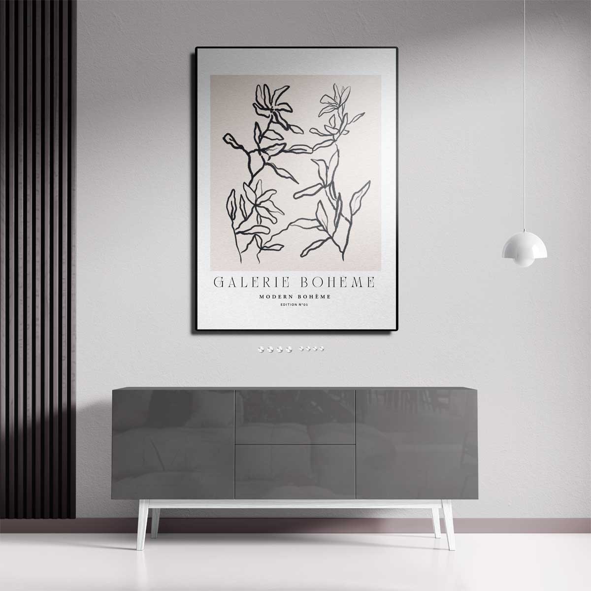 Moderne Bloemenlijnen Kunstwerk-canvas-dibond-plexiglas-wanddecoratie-WallArtistic