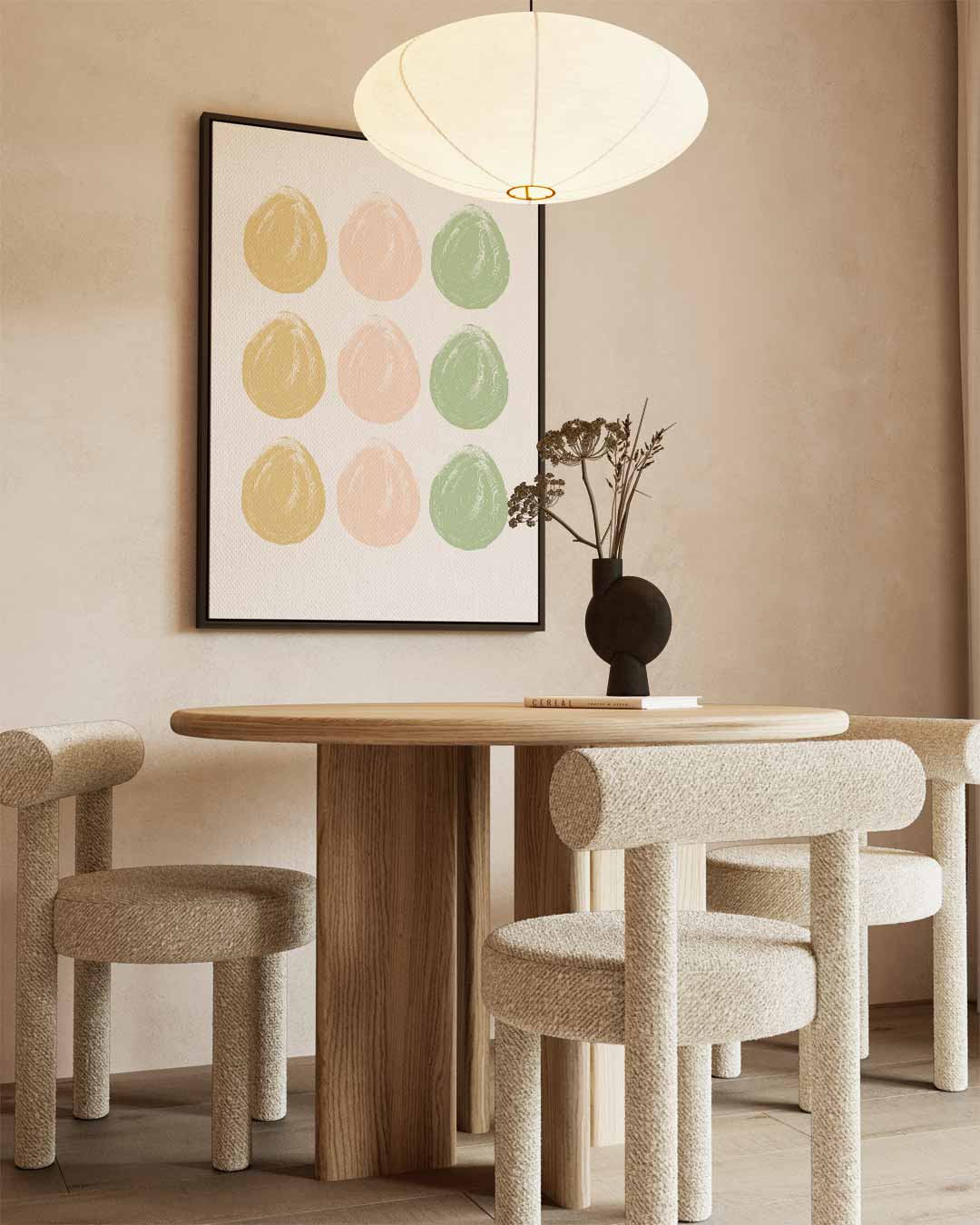 Pastel Cirkel Compositie Kunstwerk-canvas-dibond-plexiglas-wanddecoratie-WallArtistic