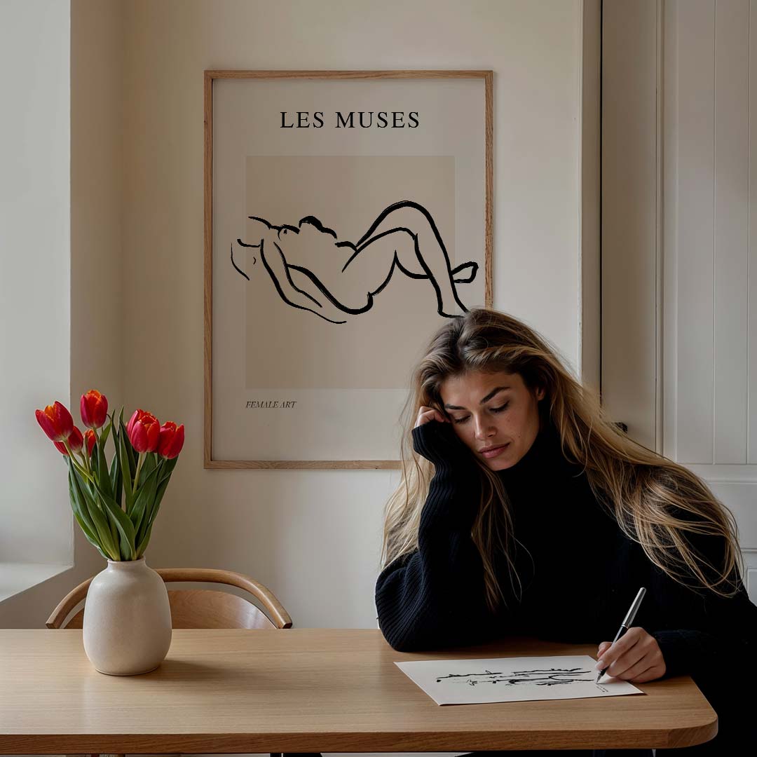 Les Muses Minimalistische Kunstposter-WallArtistic