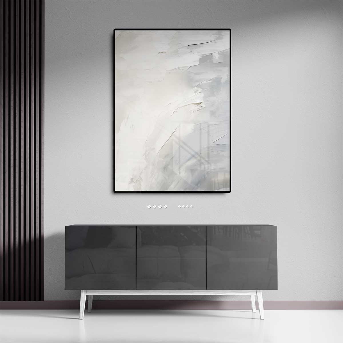 Sereniteit in Wit en Grijs Kunstwerk-canvas-dibond-plexiglas-wanddecoratie-WallArtistic