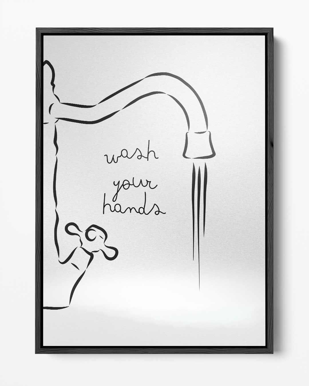 Wash Your Hands Illustratie Kunstwerk-canvas-dibond-plexiglas-wanddecoratie-WallArtistic