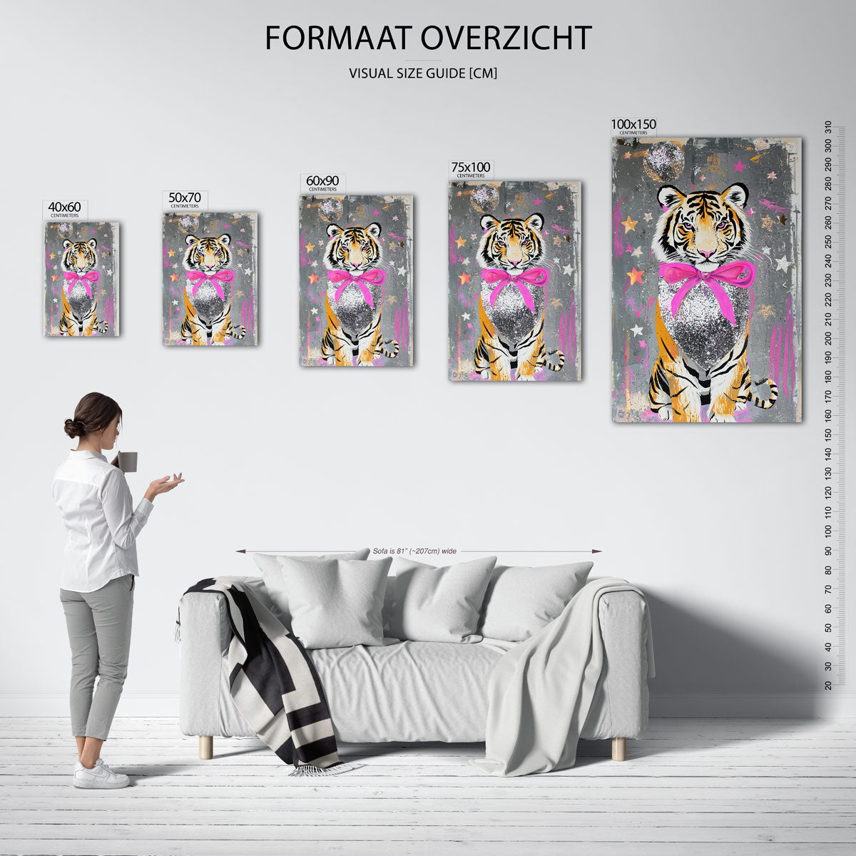 Tijger met sterren Kunstwerk