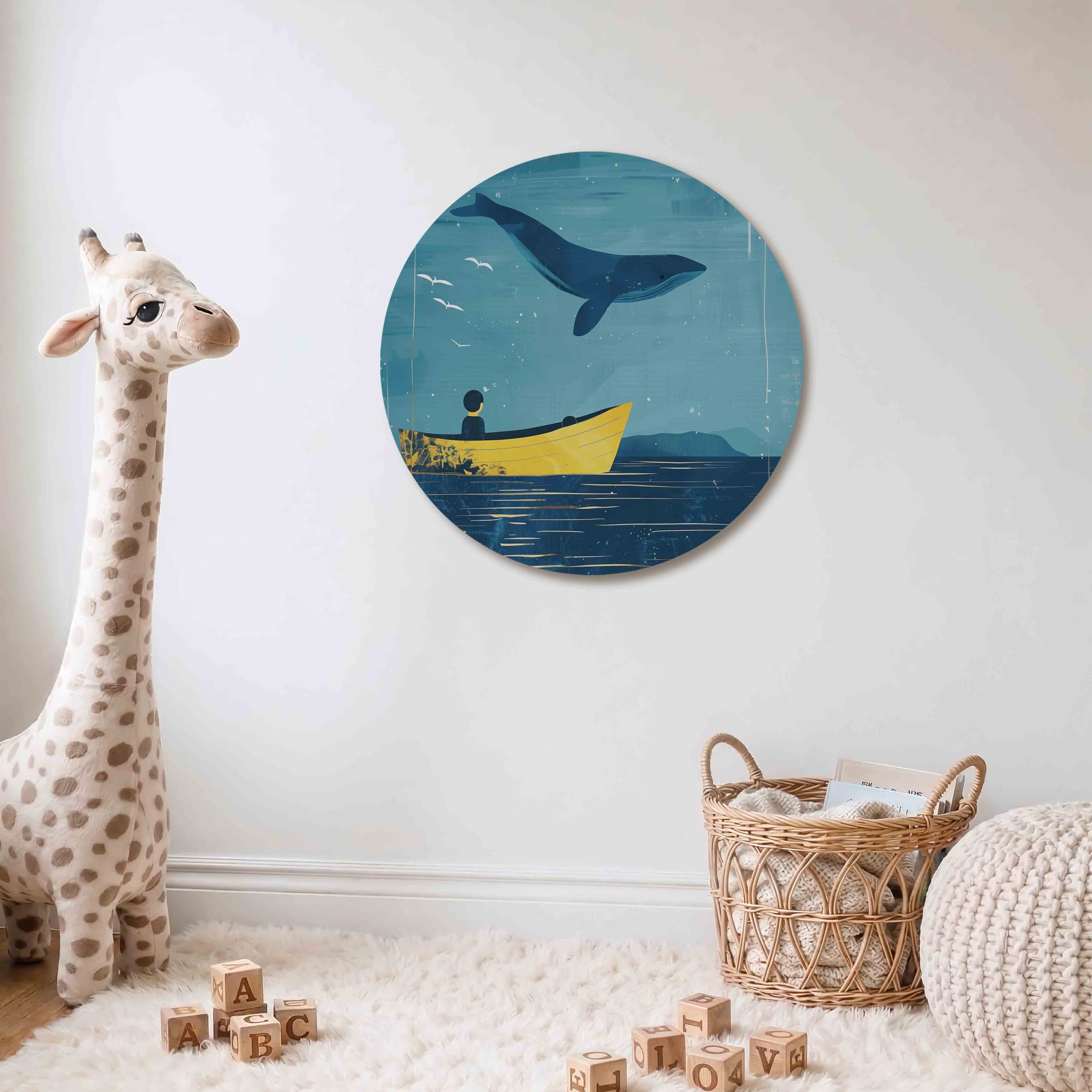 Walvis en boot Muurcirkel