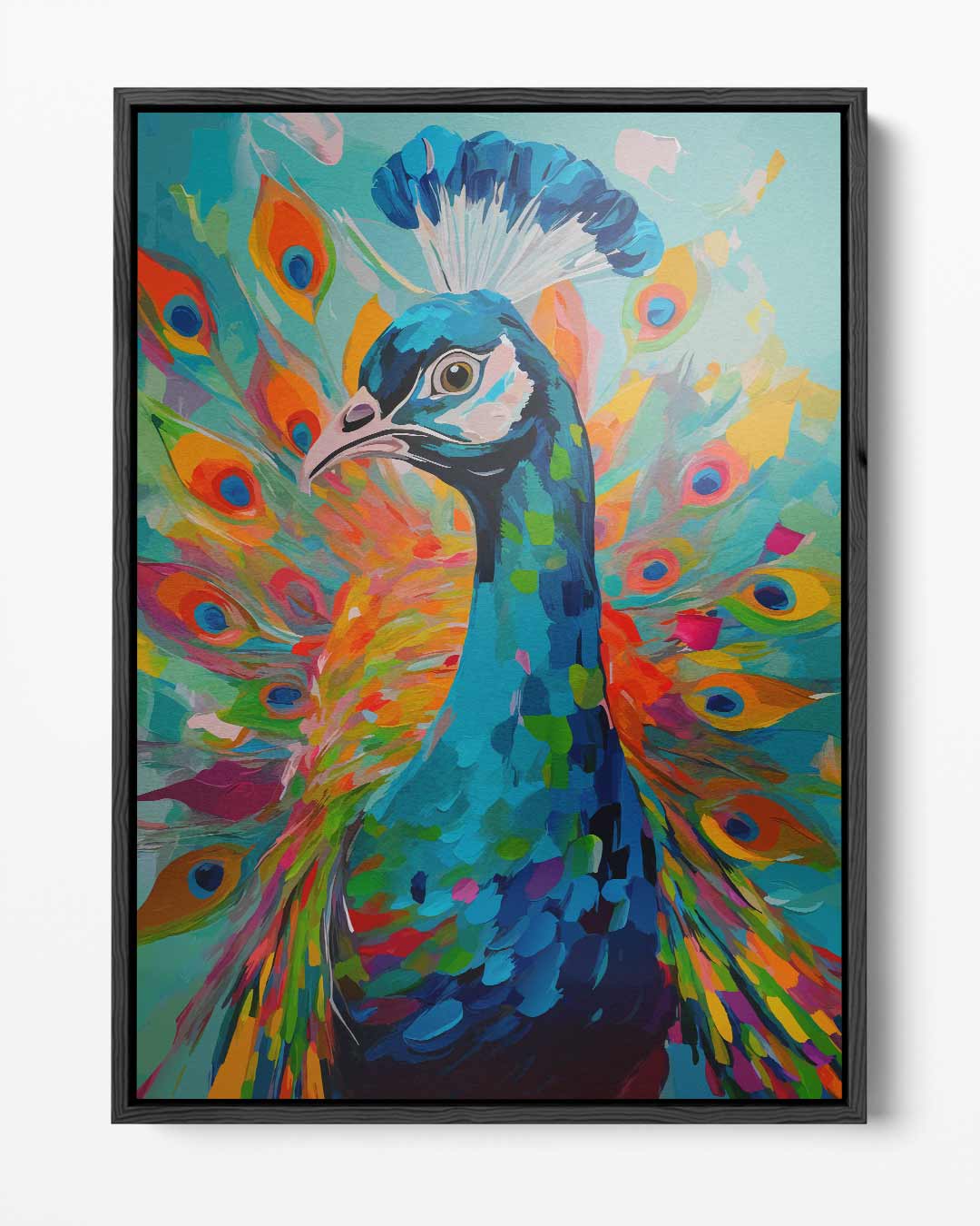 Kleurrijke Pauw in Volle Glorie Kunstwerk-canvas-dibond-plexiglas-wanddecoratie-WallArtistic