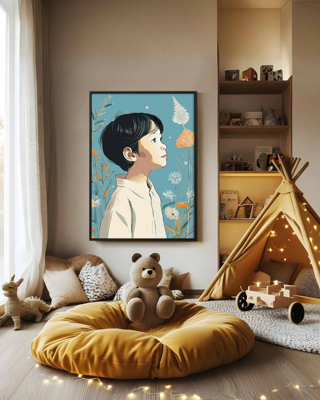 Dromerige Kinderblik Kunstwerk-canvas-dibond-plexiglas-wanddecoratie-WallArtistic