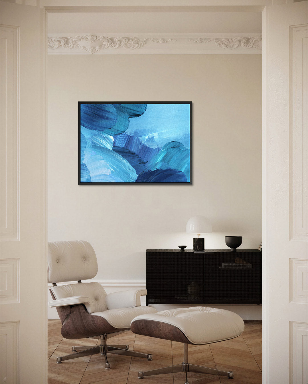 Blauwe vormen Kunstwerk