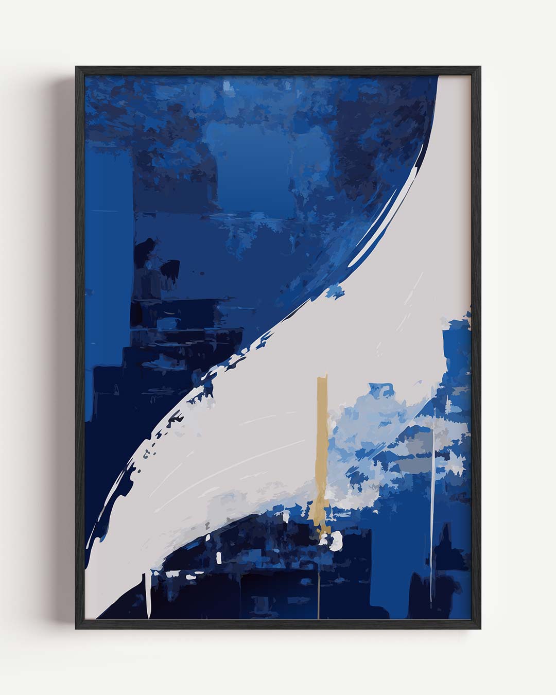 Abstracte Blauwe Golven Poster