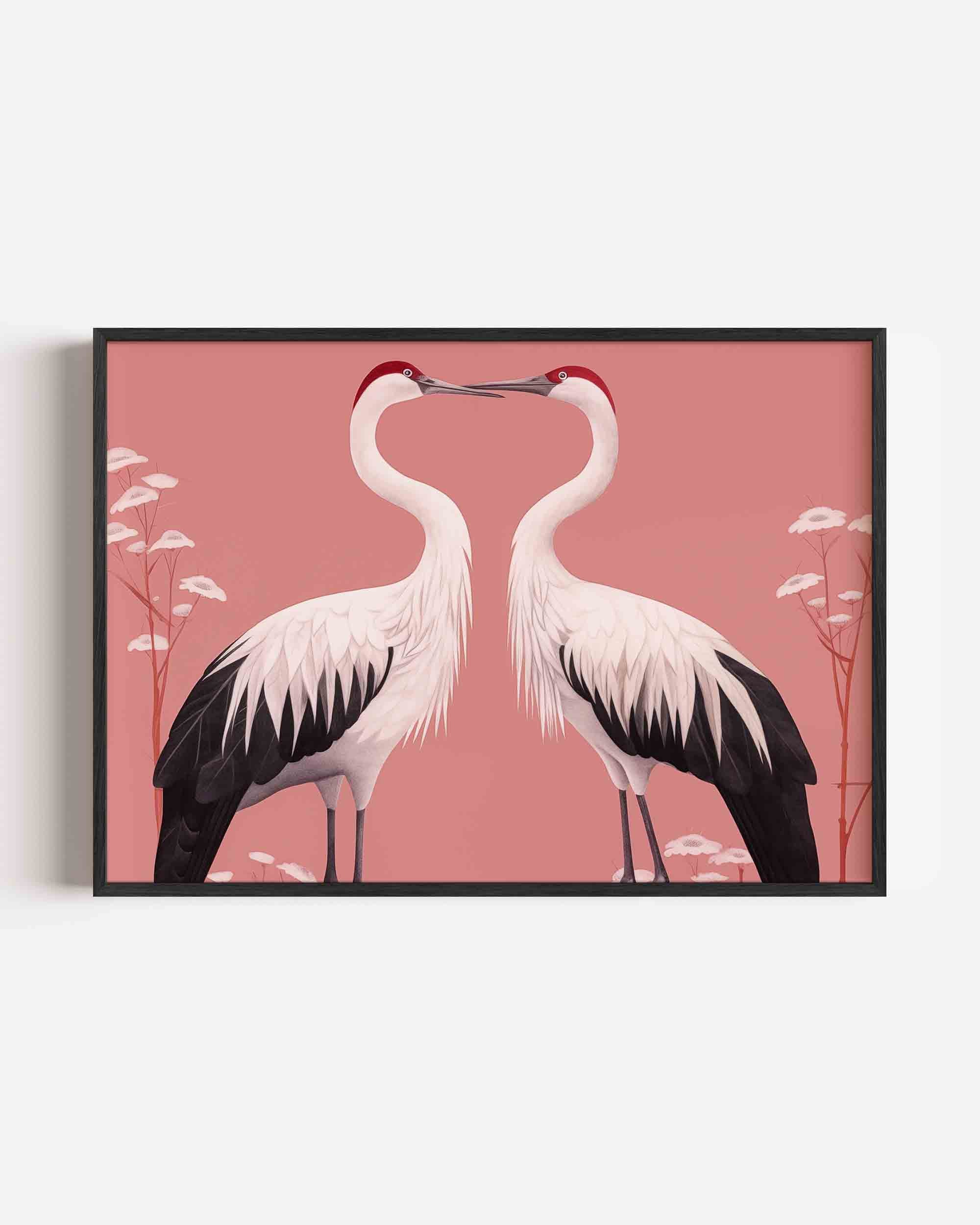 Twee kraanvogels Poster