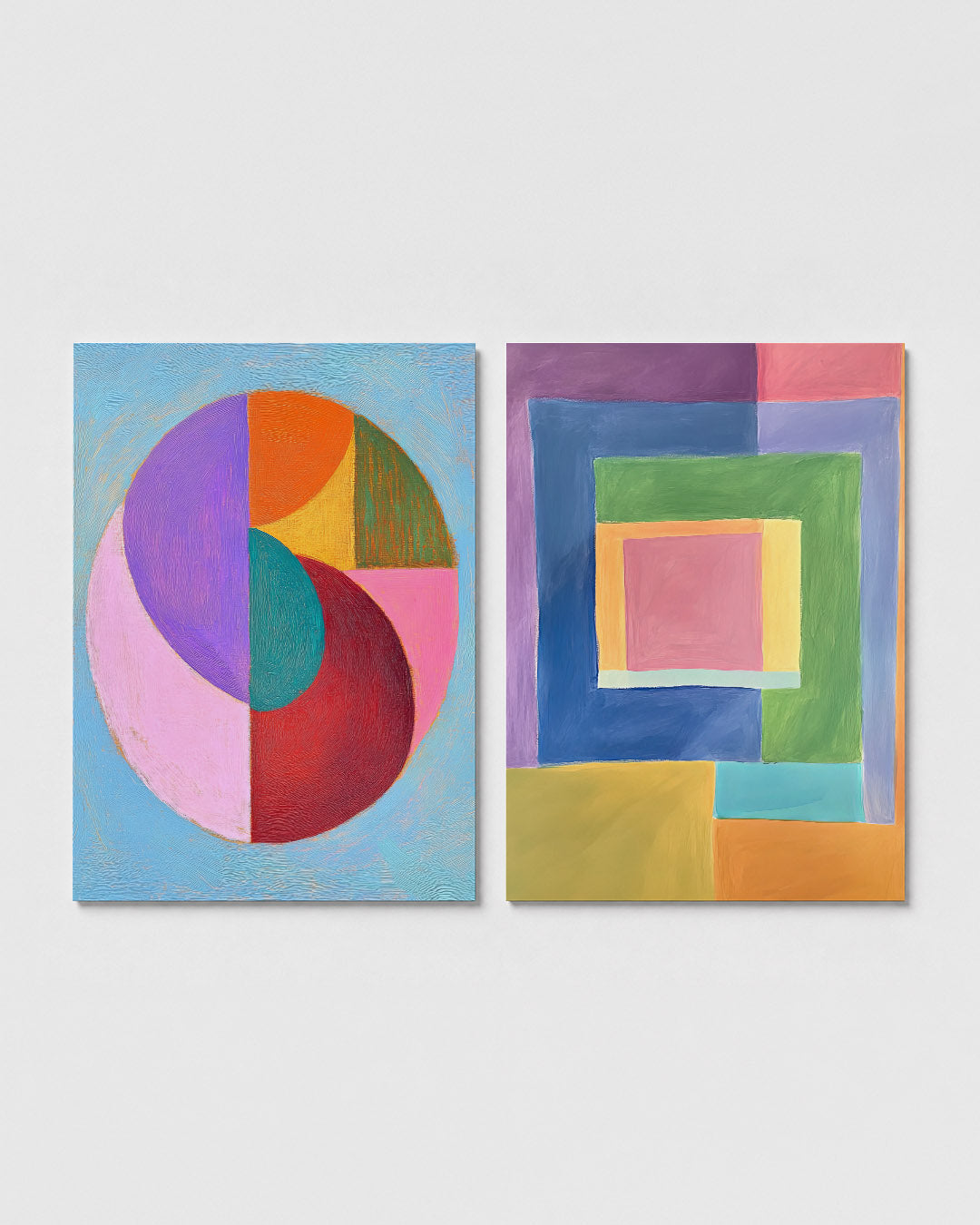 Kleurrijke cirkelcompositie Posterset