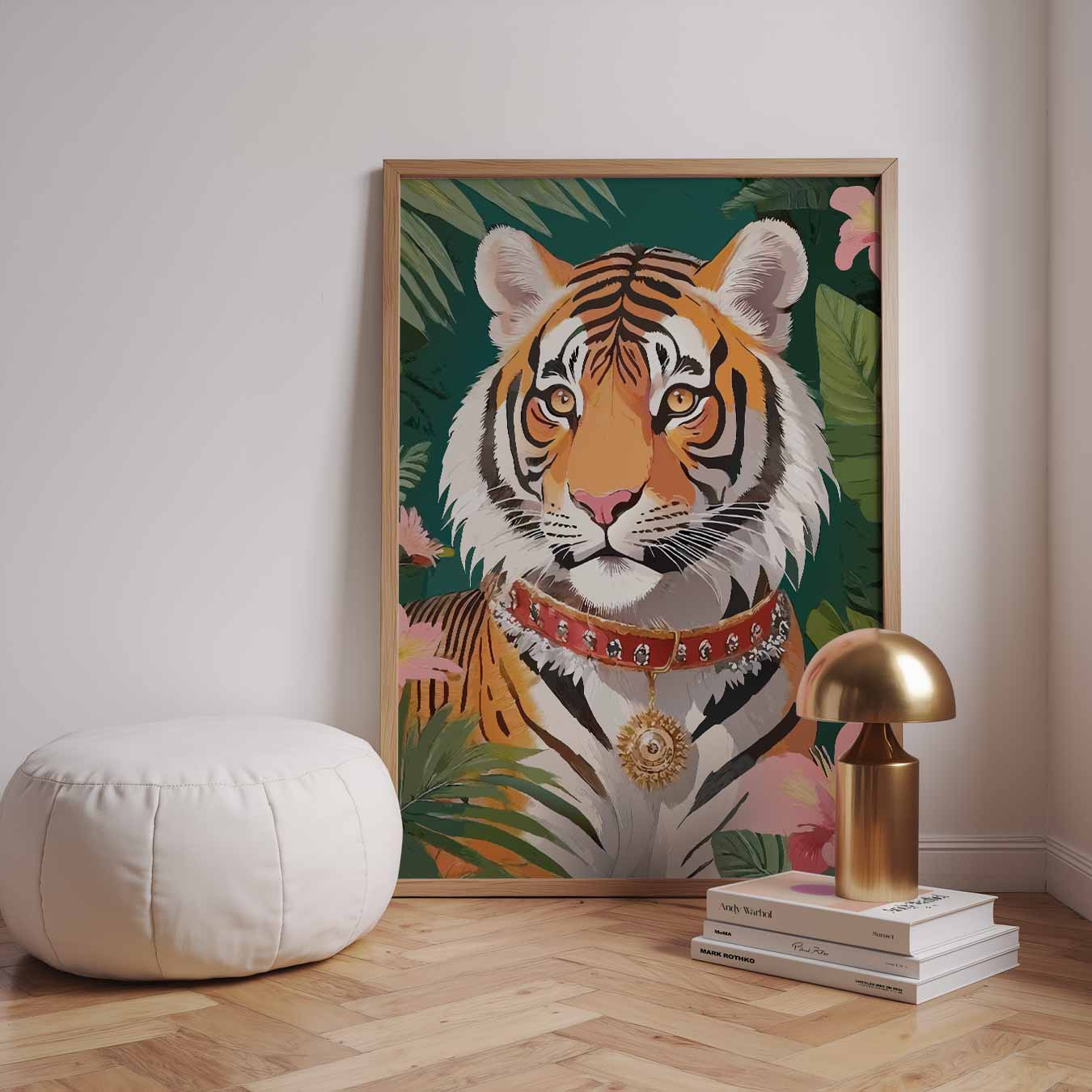 Elegante Tijger in Tropisch Paradijs Poster