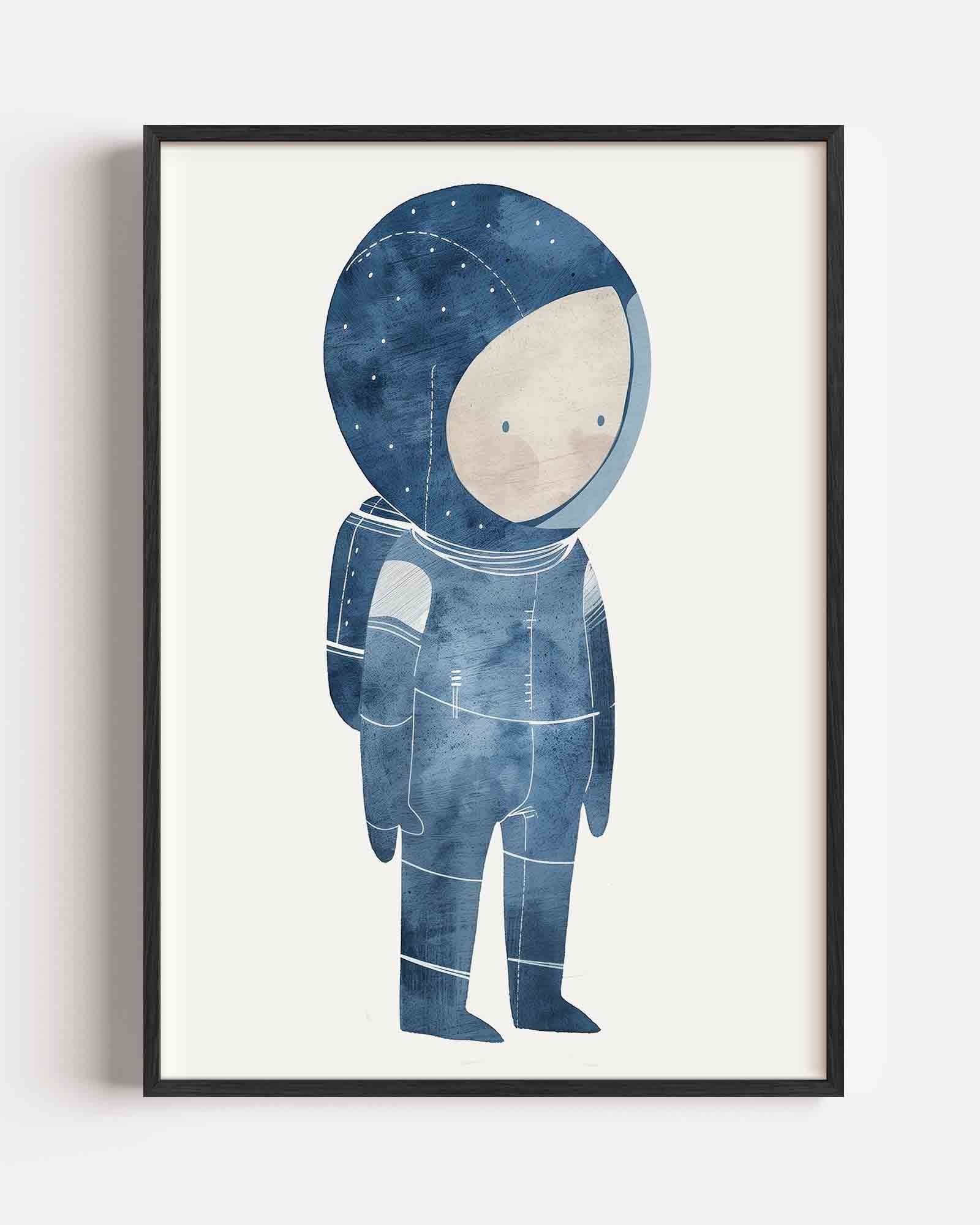 Astronaut in blauw Poster