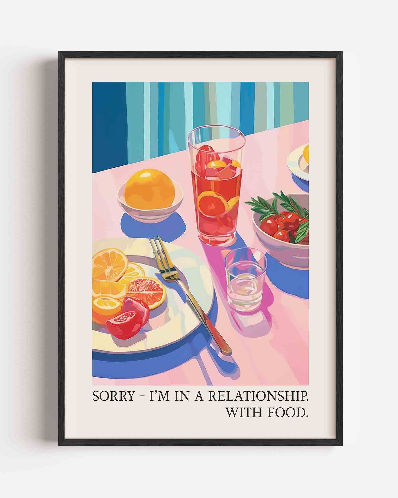 Fruit en drank op tafel Poster