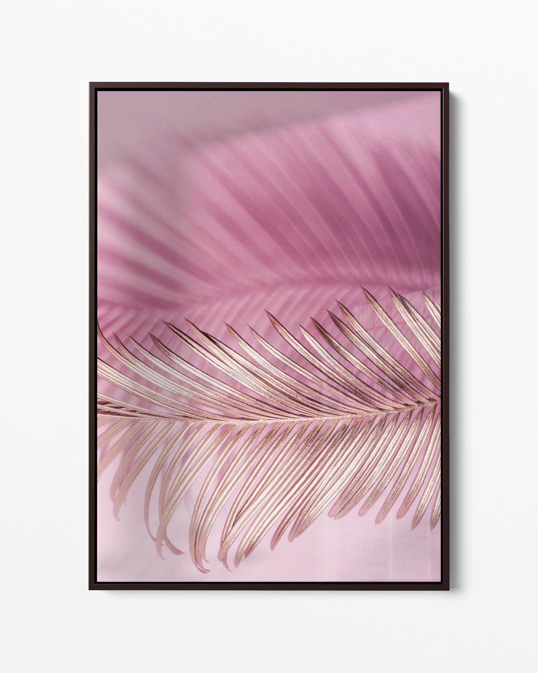 Roze Dromerige Palmblad Kunstwerk-canvas-dibond-plexiglas-wanddecoratie-WallArtistic