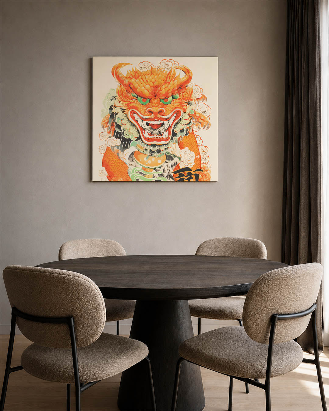 Dynamische draak illustratie Kunstwerk