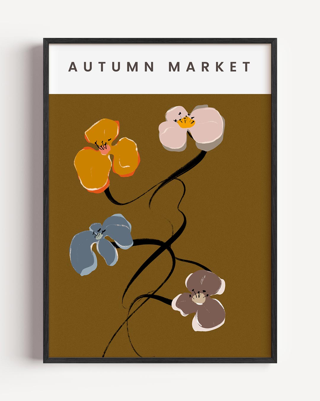 Herfstmarkt Bloemenposter-WallArtistic