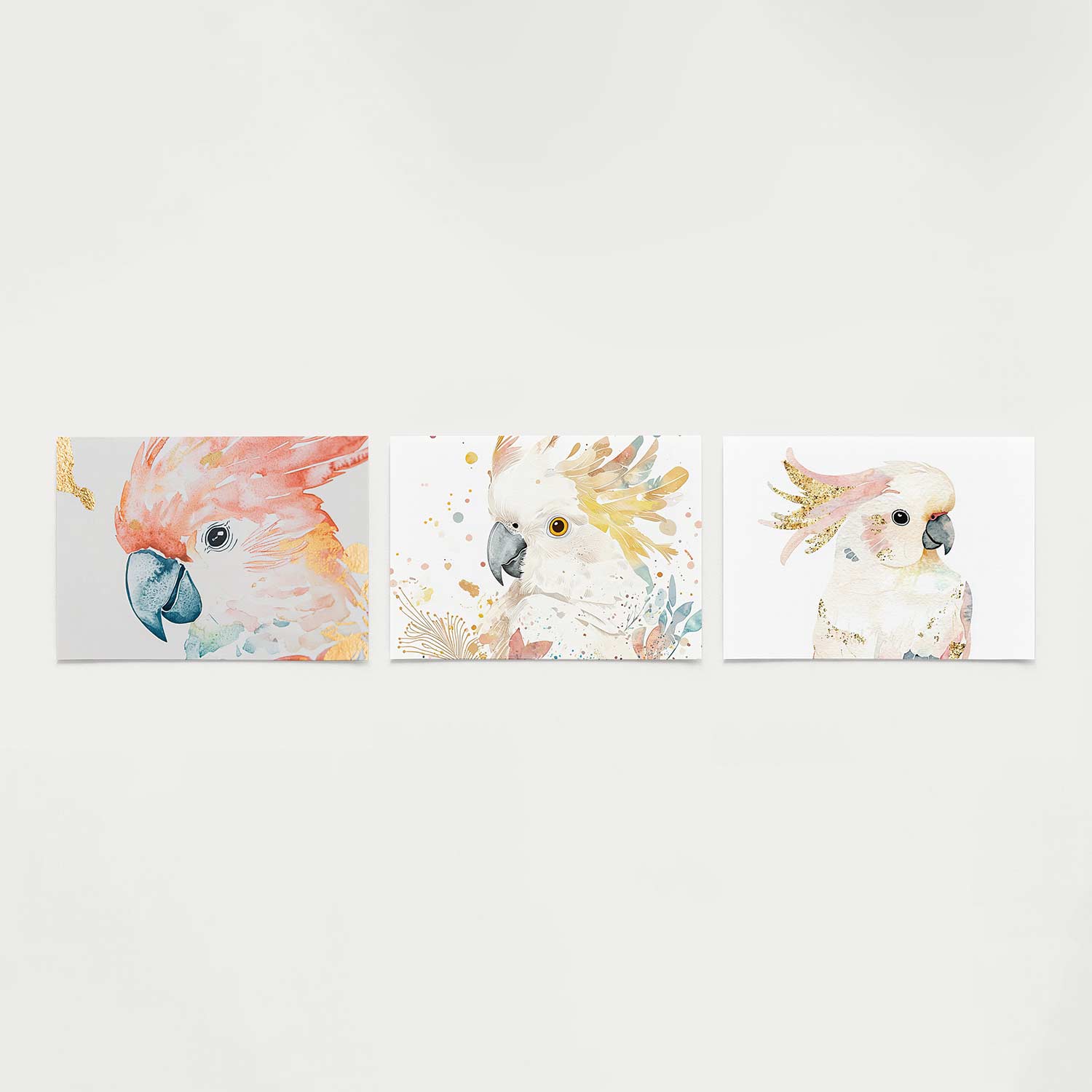 Vogelkleuren en goud Posterset