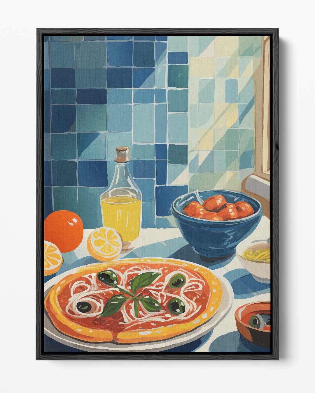 Mediterrane Ontbijt Scène Kunstwerk-canvas-dibond-plexiglas-wanddecoratie-WallArtistic
