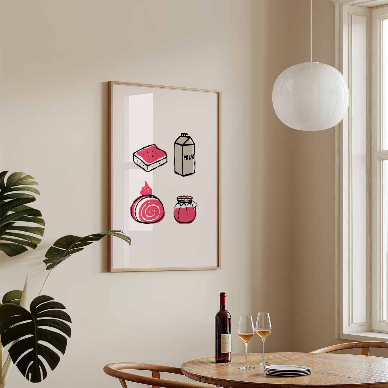 Speelse Foodie Illustraties Poster
