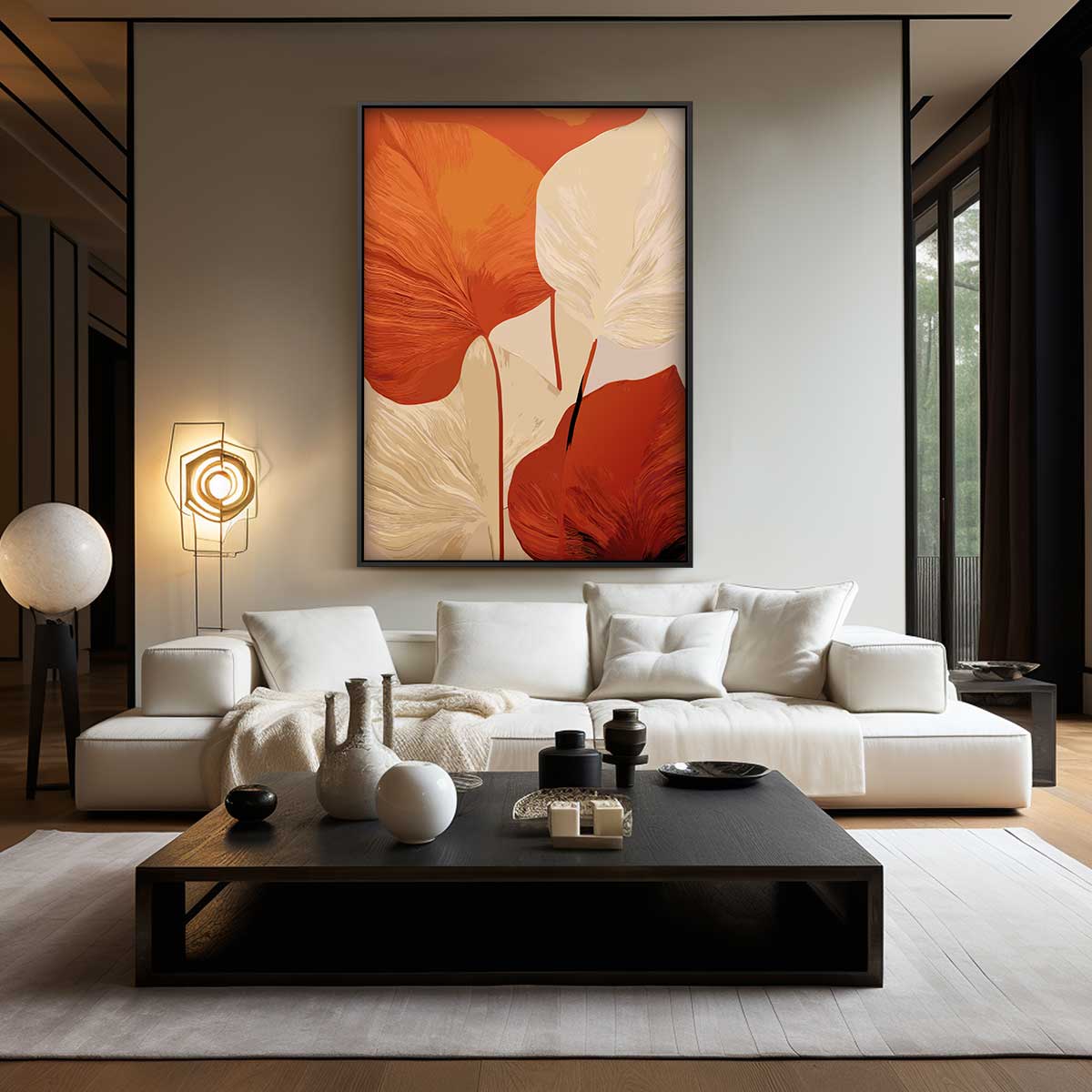 Herfstbladeren Elegantie Kunstwerk-canvas-dibond-plexiglas-wanddecoratie-WallArtistic